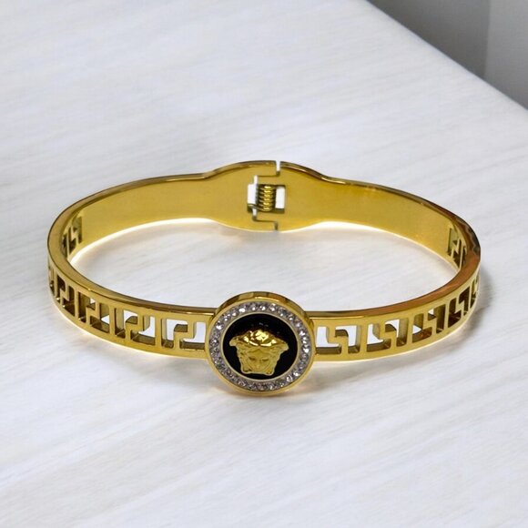 Gold Titanium Steel Bangle - Picture 7 of 7